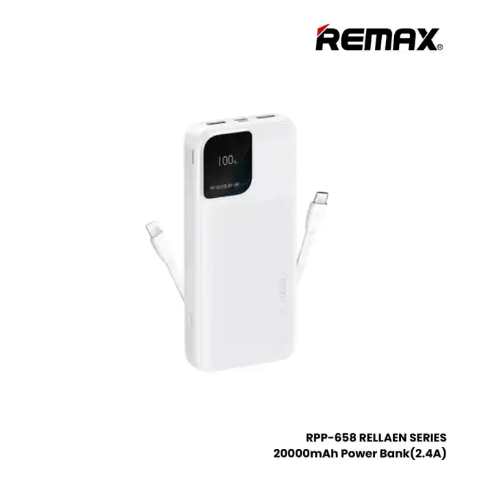 REMAX RPP-658 Rellaen Series 20000mAh Fast Charging Power Bank(2.4A) White
